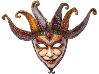 a colorful mask with a face