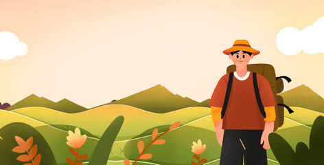 hiker in the mountains