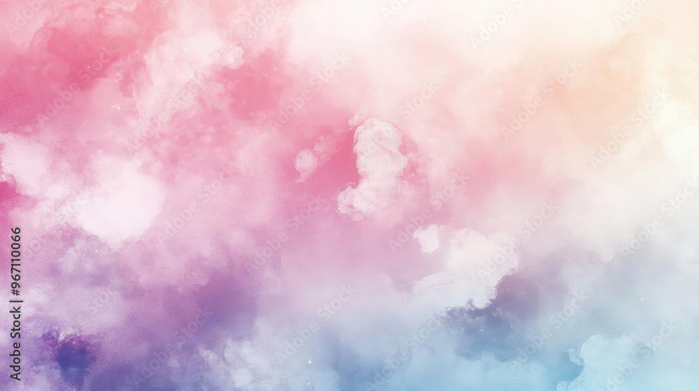 Poster a vibrant blend of soft pastel colors, creating a dreamy cloud-like effect, perfect for backgrounds 