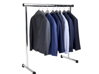 a rack of suits on swingers