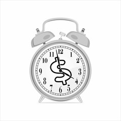 Alarm Clock Time Is Money Vector Image And Illustration