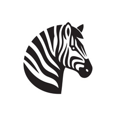 zebra Silhouette Illustration logo design template black and white