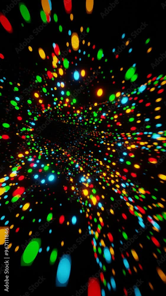 Poster colorful abstract light bokeh on dark background