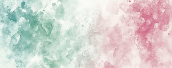 Fototapeta premium A beautiful abstract watercolor background in soft shades of green and pink, perfect for creative projects and designs.