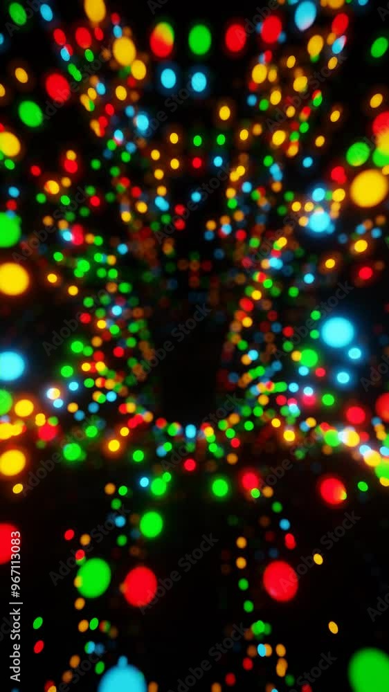 Poster colorful abstract light bokeh on dark background