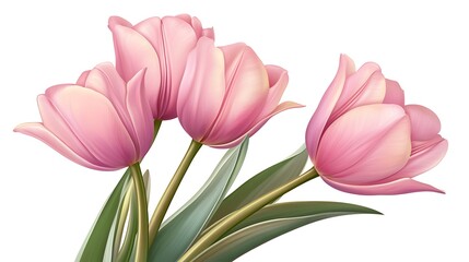 Fototapeta premium Delicate Pink Tulips Bouquet