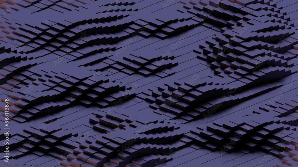 Poster Abstract Geometric Grid with 3D Cubes