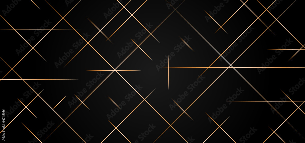 Aufkleber random geometric line pattern on a black backdrop background. random line low poly pattern. abstract