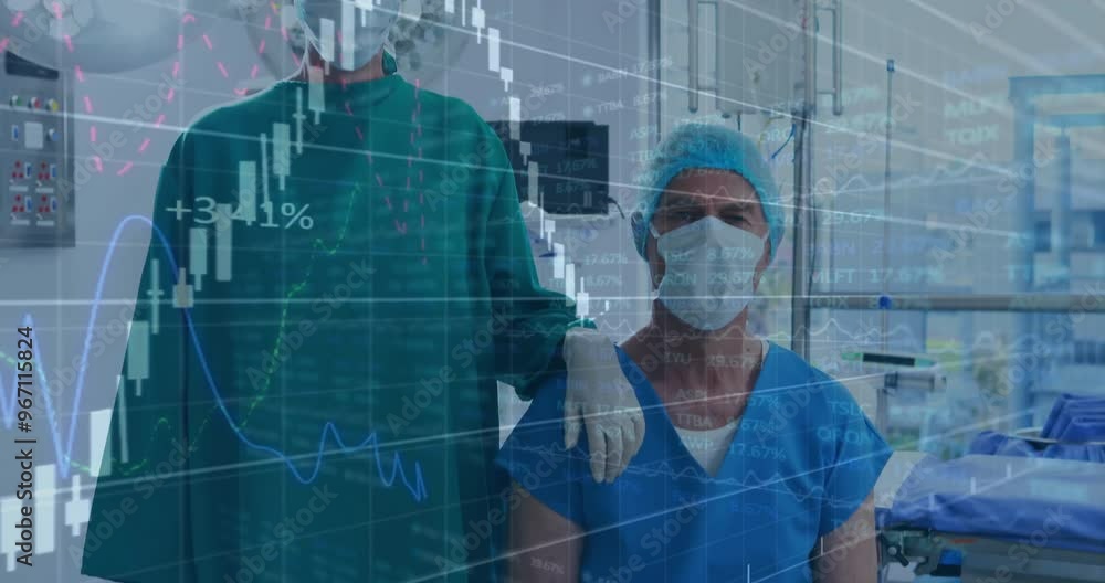 Poster animation of statistics and data processing over diverse surgeons