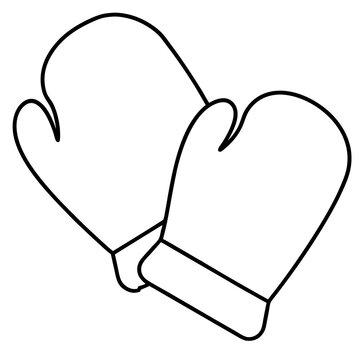 recommend clip art: oven mitts outline coloring book page line art illustration digital drawing