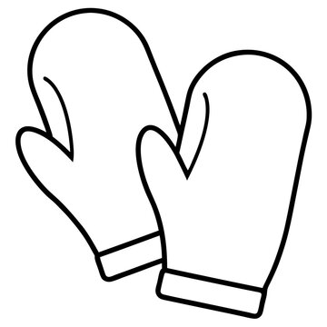 recommend clip art: oven mitts outline coloring book page line art illustration digital drawing
