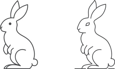 Victor's rabbit line art illustration on a white background