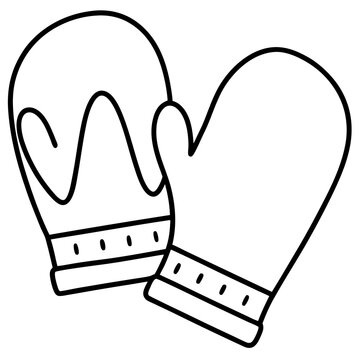 recommend clip art: oven mitts outline coloring book page line art illustration digital drawing