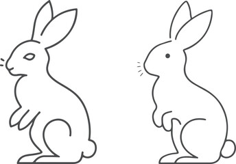Victor's rabbit line art illustration on a white background