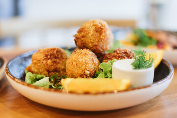 Deep fried cheese balls
