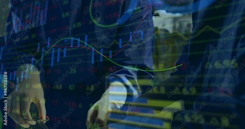 Poster animation of financial data processing over diverse surgeons