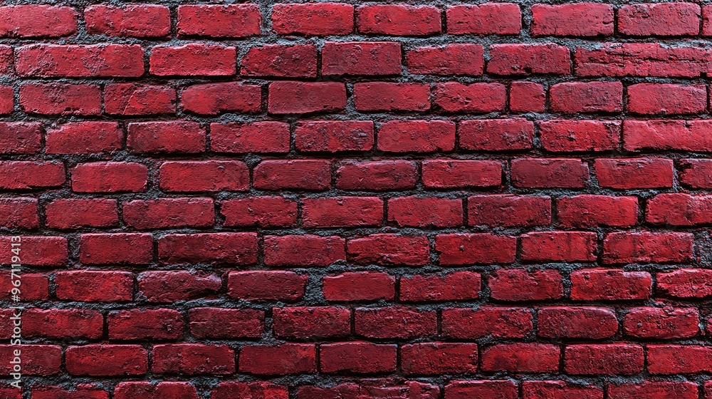 Poster a close-up view of a textured red brick wall showcasing rich color and unique patterns for creative 