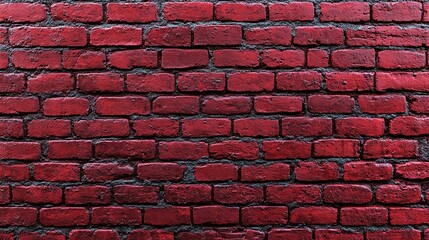 A close-up view of a textured red brick wall showcasing rich color and unique patterns for creative backgrounds.