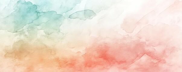 Fototapeta premium A beautiful watercolor background featuring soft pastel colors blending harmoniously, ideal for artistic and creative projects.