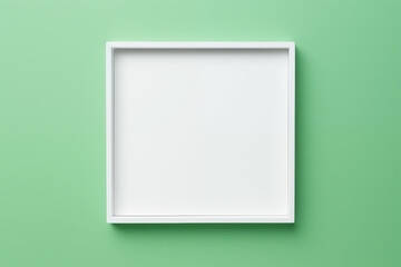 Blank picture frame on green background. 3d render illustration.