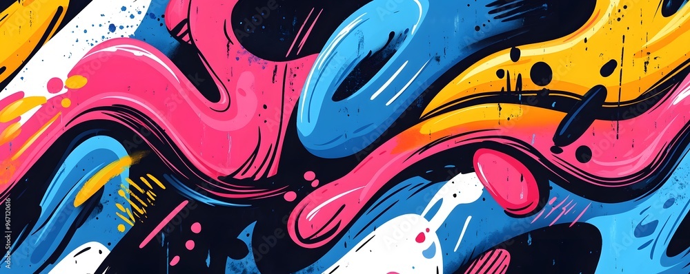 Poster abstract colorful swirls and splashes background
