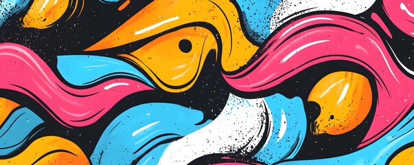 Obraz premium Abstract Colorful Swirls Graffiti Urban Art Background