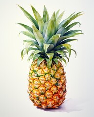 Fototapeta premium Pineapple watercolor style. Botanical illustration
