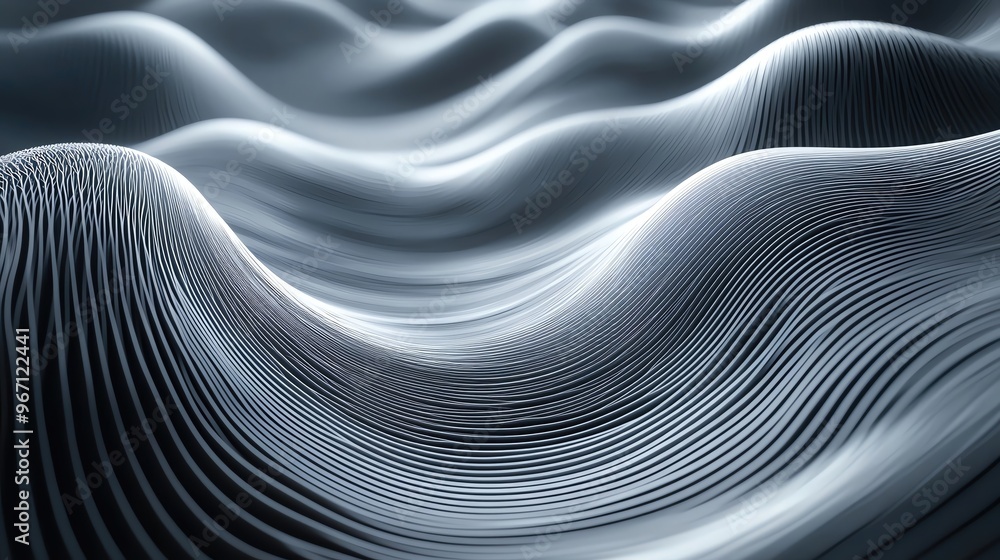 Poster abstract wave patterns in a sleek, modern style create a captivating visual of flow and rhythm in de