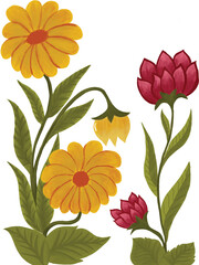 Botanical flower bloom poster illustration