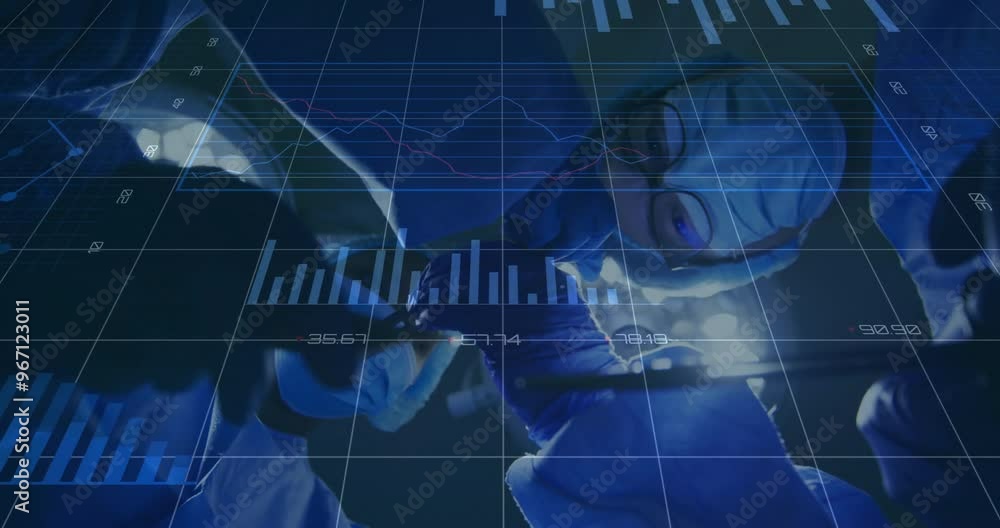 Poster animation of statistics and data processing over diverse surgeons