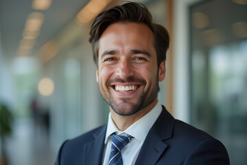 Fototapeta premium young smiling businessman