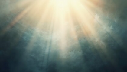 Fototapeta premium dreamlike background with smoky mist and glowing beams in soft blues and grays