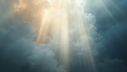 Naklejka premium abstract ethereal background with glowing light beams through smoky blues and grays