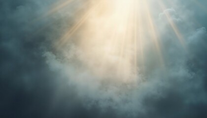 Naklejka premium soft light beams creating an ethereal blue-gray smoke effect