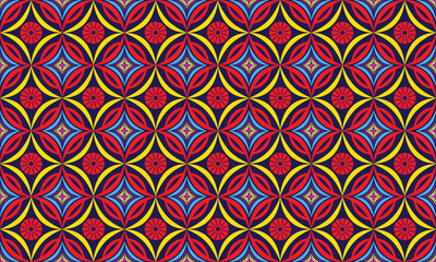 Seamless geometric and floral patterns for printing on fabric, curtains, wrapping paper and wallpaper.