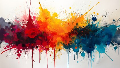 Fototapeta premium bold abstract paint background with overlapping splashes and drips