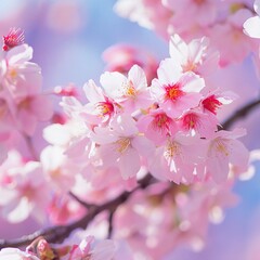 Naklejka premium 133. Cherry blossoms in full bloom frame background