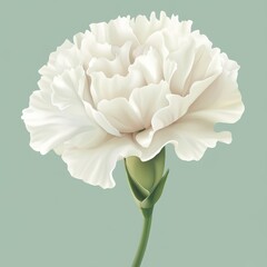 vector graphic of a white carnation flower