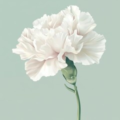 vector graphic of a white carnation flower