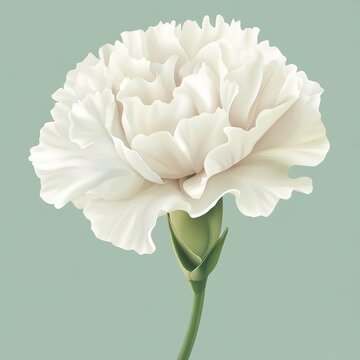 vector graphic of a white carnation flower