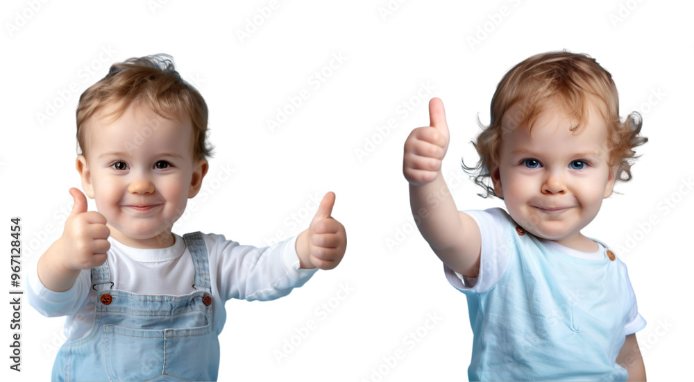 Wall mural child with a smile on white background