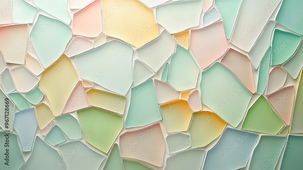 Poster a vibrant mosaic of soft pastel colors creating an artistic and abstract background, perfect for des