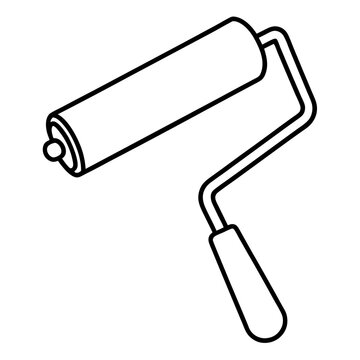 recommend clip art: paint roller outline coloring book page line art illustration digital drawing