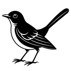 Fototapeta premium Nightingale bird silhouette vector design on a white background