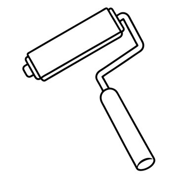 recommend clip art: paint roller outline coloring book page line art illustration digital drawing