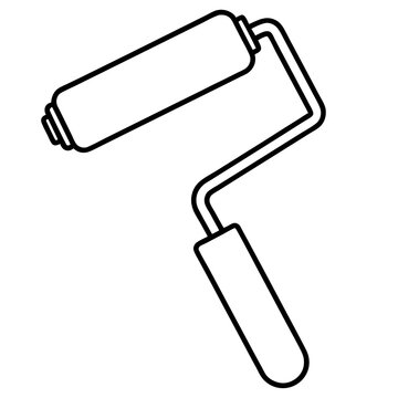 recommend clip art: paint roller outline coloring book page line art illustration digital drawing
