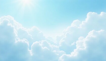 soft fluffy clouds with gentle blue and white gradients, serene background with copy space