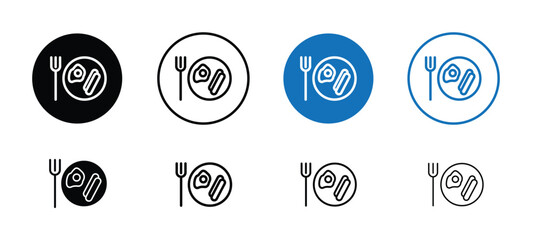 Breakfast icon, set of eight editable breakfast icons in multiple styles