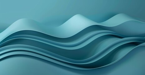 Abstract background. Windows wallpaper, cyan color, blue gradient, abstract shapes, curved lines, minimalist design, simple flowing wave shapes