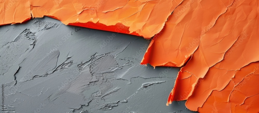 Poster A torn orange paper featuring a message on medical ethics against a gray background serving as a symbolic representation with available copy space image